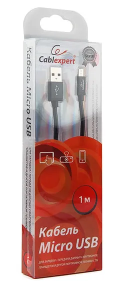 Кабель USB Type A-micro USB Cablexpert CC-S-mUSB01Bk-1M