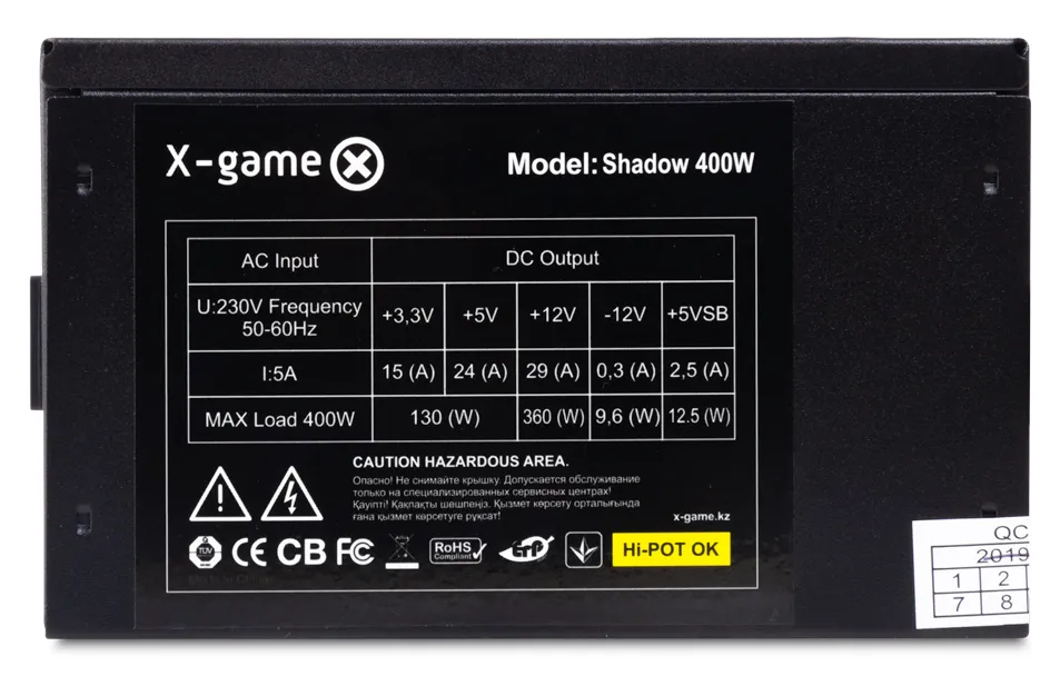 Блок питания X-Game Shadow 400W