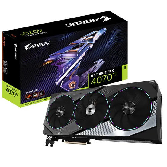 Видеокарта 12Gb Gigabyte RTX4070Ti AORUS ELITE 12G GV-N407TAORUS E-12GD