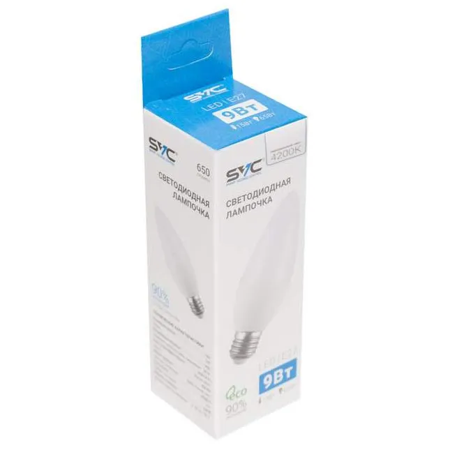 LED Лампа SVC LED C35-9W-E27-4200K