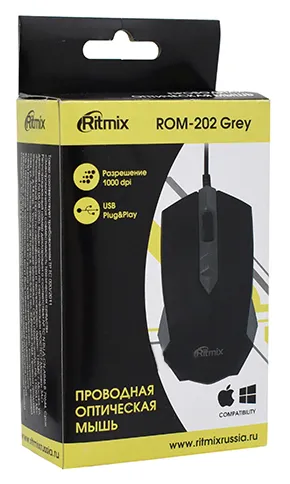 Компьютерная мышь Ritmix ROM-202 grey