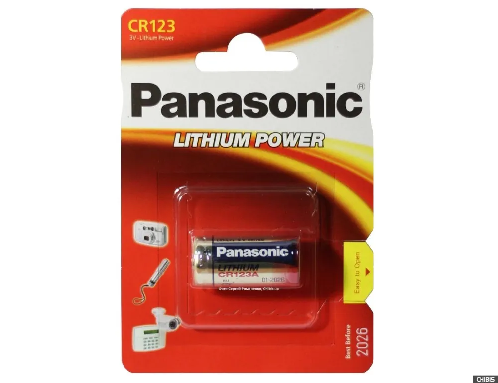 Батарейка литиевая PANASONIC CR-123/1BP