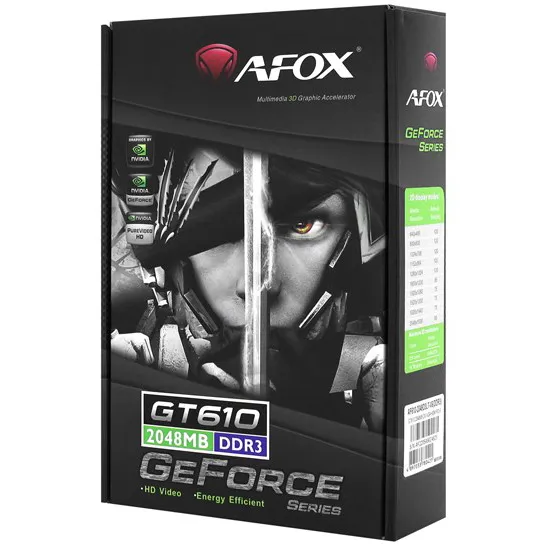 Видеокарта 2 GB Afox GT 610 AF610-2048D3L7-V6