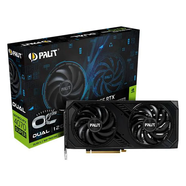 Видеокарта 12Gb PALIT RTX4070 SUPER DUAL OC 12GB NED407SS19K9-1043D