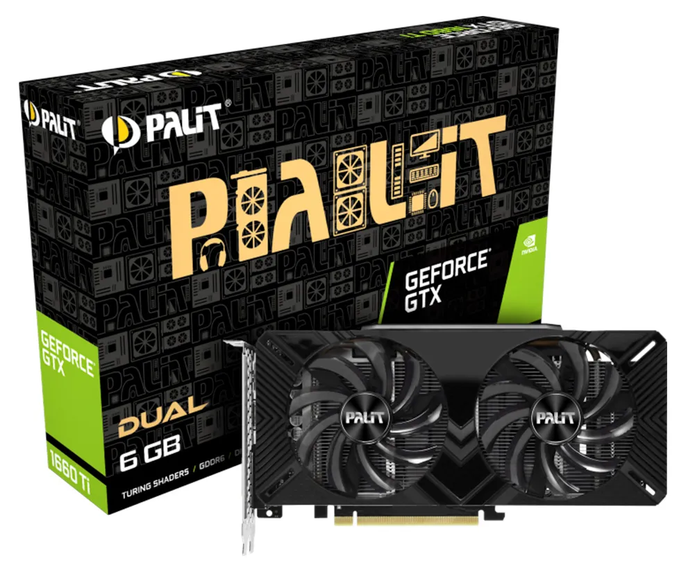 Видеокарт 6Gb PALIT GTX1660Ti DUAL NE6166T018J9-1160AA
