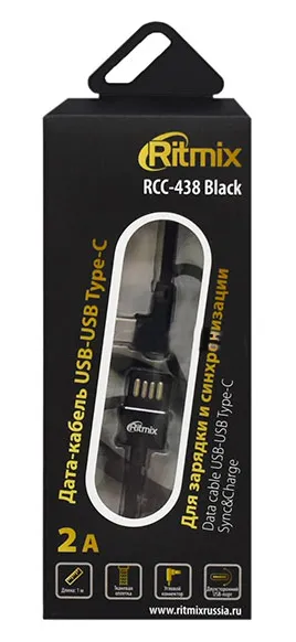 Кабель USB Type A-C Ritmix RCC-438 Black