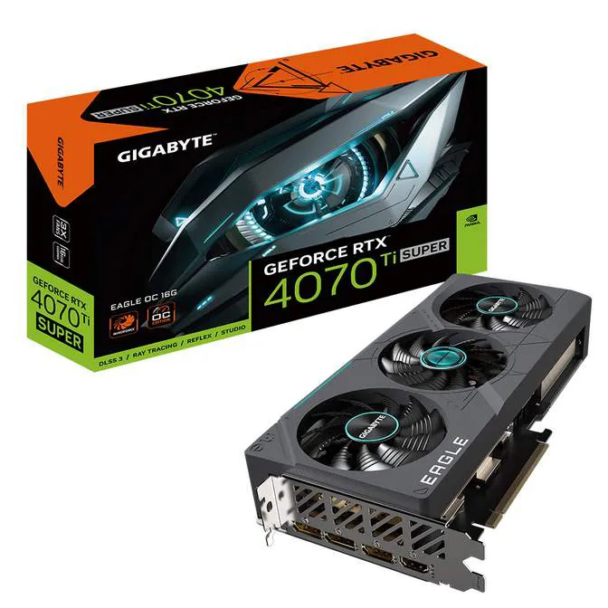 Видеокарта 16Gb Gigabyte RTX4070Ti SUPER EAGLE OC 16G GV-N407TSEAGLE OC-16GD