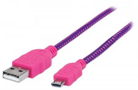 Кабель Manhattan плетеный USB 2.0 A(M)/micro B(M) 394048
