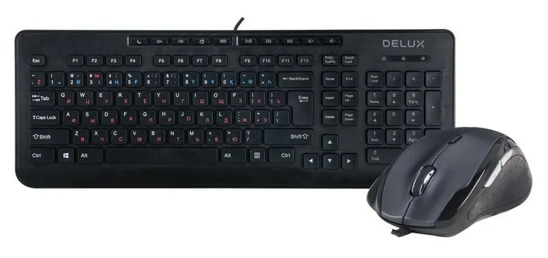 Комплект Клавиатура + Мышь Delux DLD-6220OUB Анг/Рус/Каз