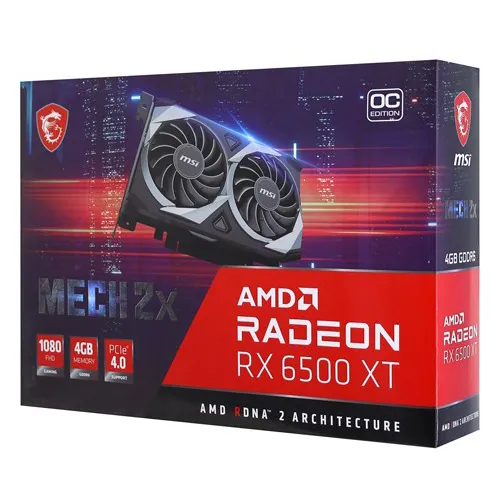 Видеокарта 4GB MSI AMD RX6500 XT MECH 2X 4G OC