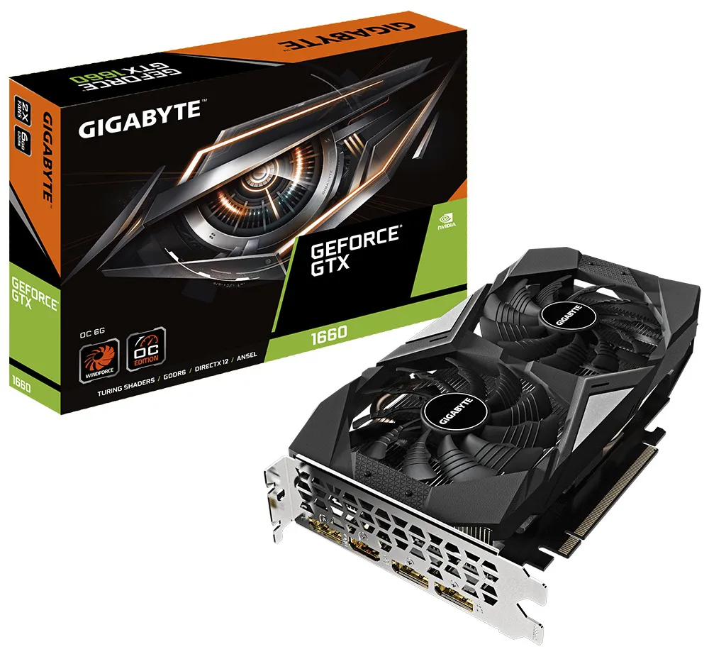 Видеокарта 6GB Gigabyte GTX 1660 GV-N1660OC-6GD