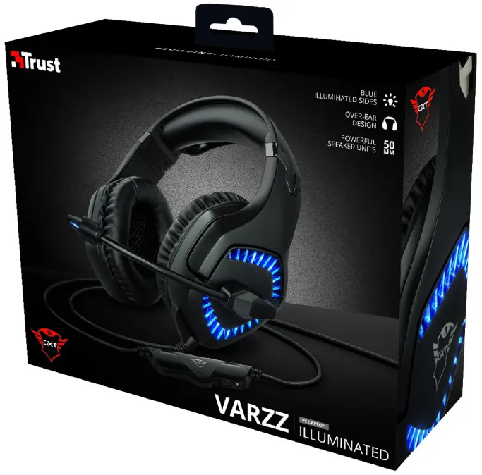 Наушники Trust GXT 460 Varzz Illuminated Черный