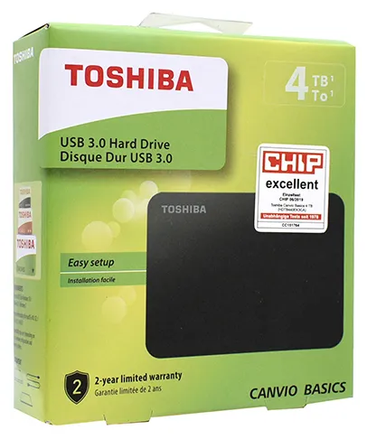 Внешний жесткий диск 4 TB Toshiba Canvio Basics HDTB440EK3CA
