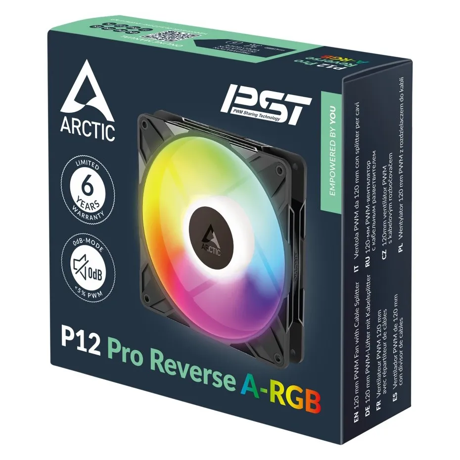 Вентилятор для корпуса ARCTIC P12 Pro Reverse ARGB 3 Pack Black ACFAN00333A