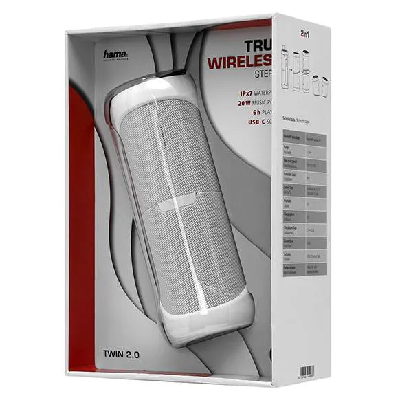 Акустическая система Hama Twin 2.0 white