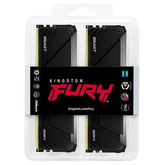 Оперативная память 32 GB kit Kingston Fury Beast RGB KF436C17BB2AK4/32