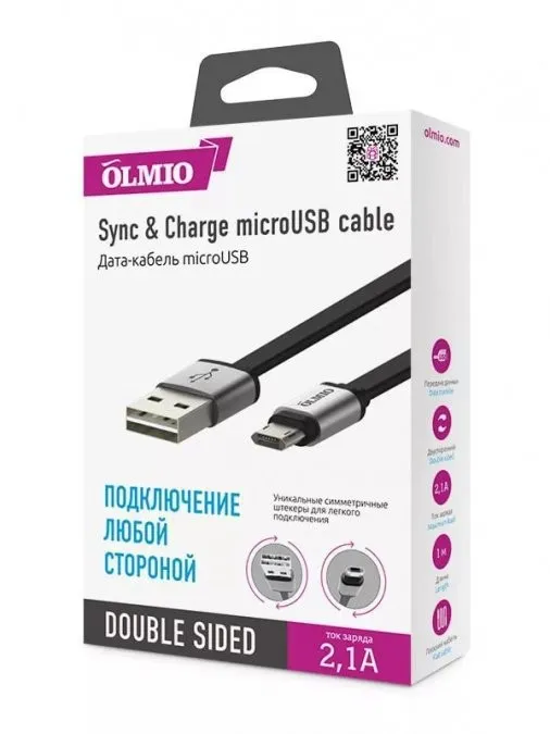 Кабель OLMIO USB 2.0 - microUSB 1м