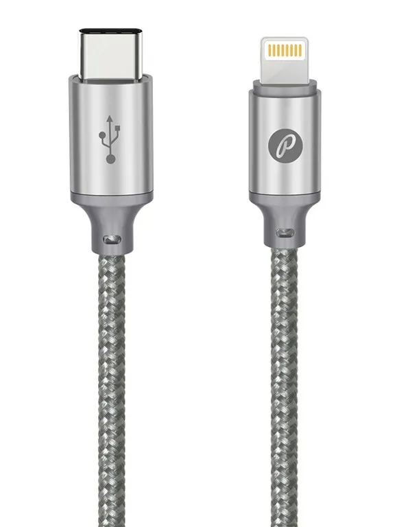 Кабель Partner USB2.0, USB type-C - lightning, 1м серый