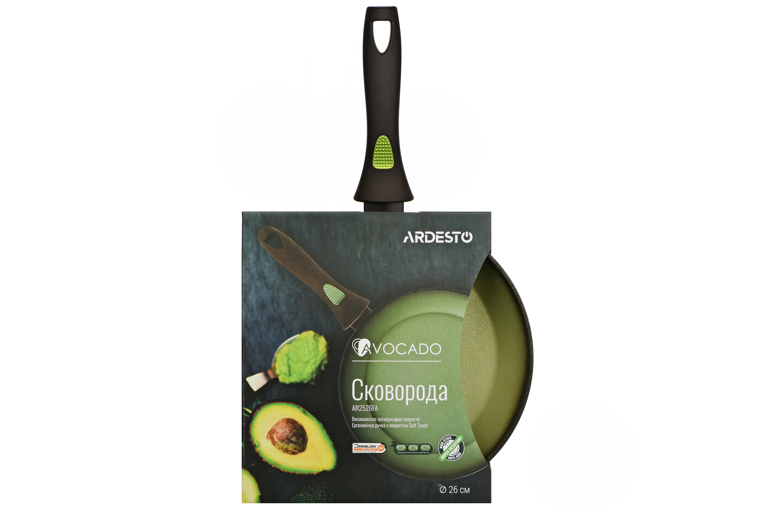 Сковорода Ardesto Avocado 26 см, зеленый, алюминий AR2526FA