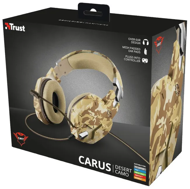 Наушники Trust GXT 322D Carus Headset Desert-camo