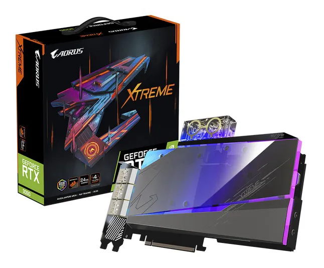 Видеокарта 24Gb Gigabyte GeForce RTX3090 AORUS XTREME WATERFORCE GV-N3090AORUSX W-24GD