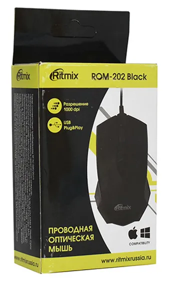 Компьютерная мышь Ritmix ROM-202 black
