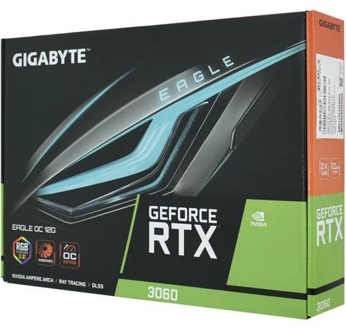 Видеокарта 12 GB Gigabyte RTX 3060 GV-N3060EAGLE OC-12GD