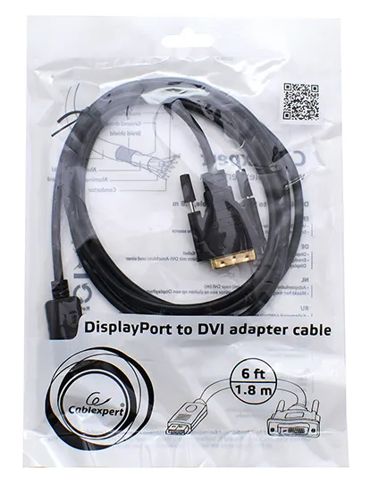 Кабель SVGA, DisplayPort to DVI, 1.8m, Cablexpert CC-DPM-DVIM-1.8M