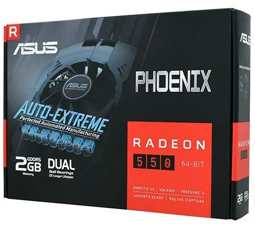 Видеокарта 2 GB Asus RX550 PH-550-2G