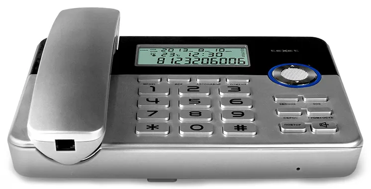 Телефон проводной Texet TX-259 Черный-Серебристый