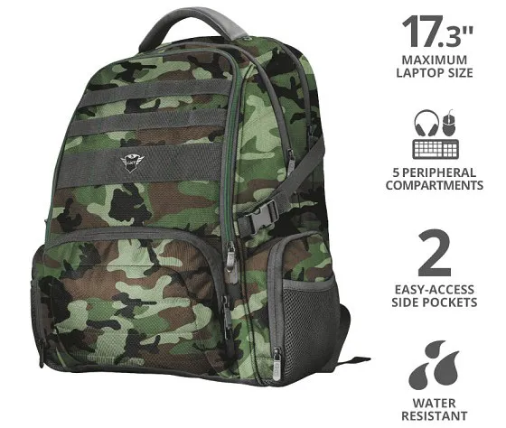 Рюкзак Trust GXT 1250G Hunter Gaming Зелёный-камуфляж
