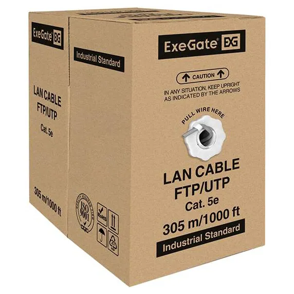 Кабель сетевой UTP ExeGate UTP4-C5e-CCA-S24-IN-PVC-GY-305