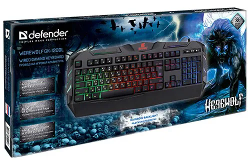 Клавиатура USB Defender Werewolf GK-120DL+War thunder code