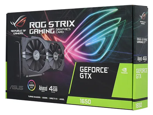 Видеокарта 4GB Asus GTX 1650 ROG-STRIX-GTX1650-A4G-GAMING