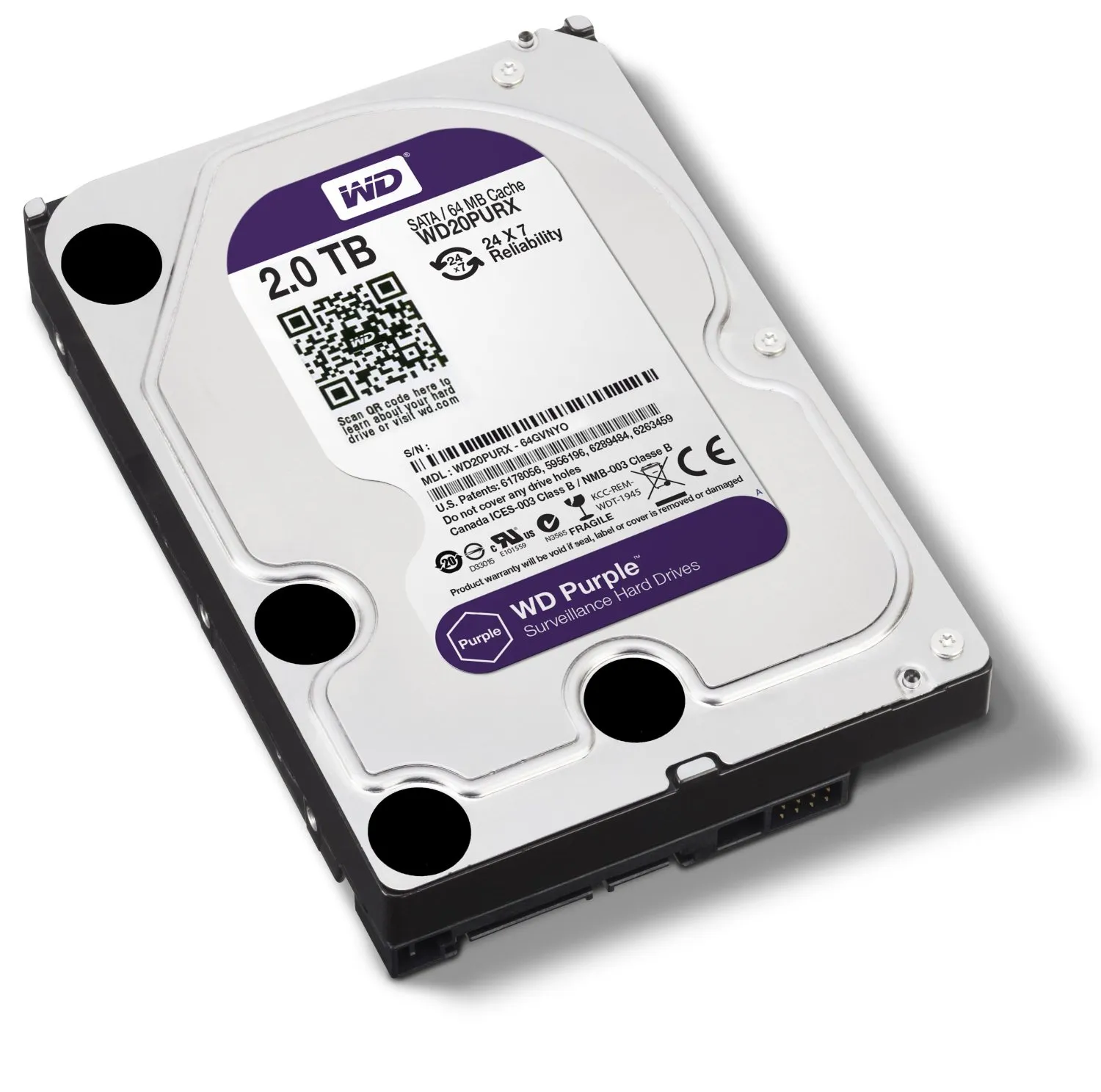 Жесткий диск 2000ГБ WD Purple WD20PURX