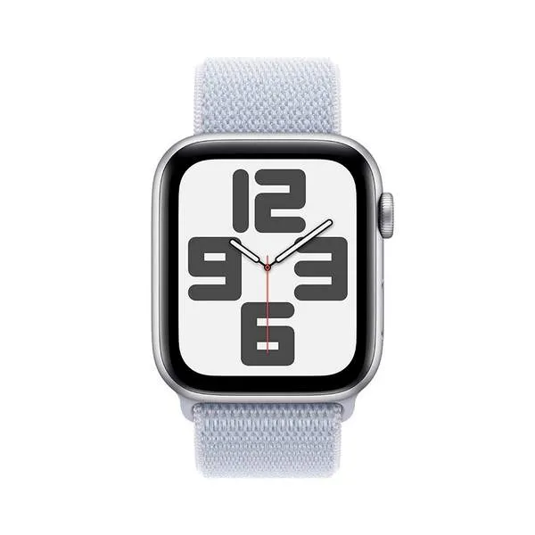 Apple Watch SE GPS 44mm Silver Aluminium Case with Blue Cloud Sport Loop MXET3QI/A