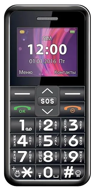 Мобильный телефон Texet TM-101 черный