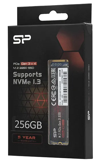 SSD M.2 PCIe 256 GB Silicon Power A80 SP256GBP34A80M28