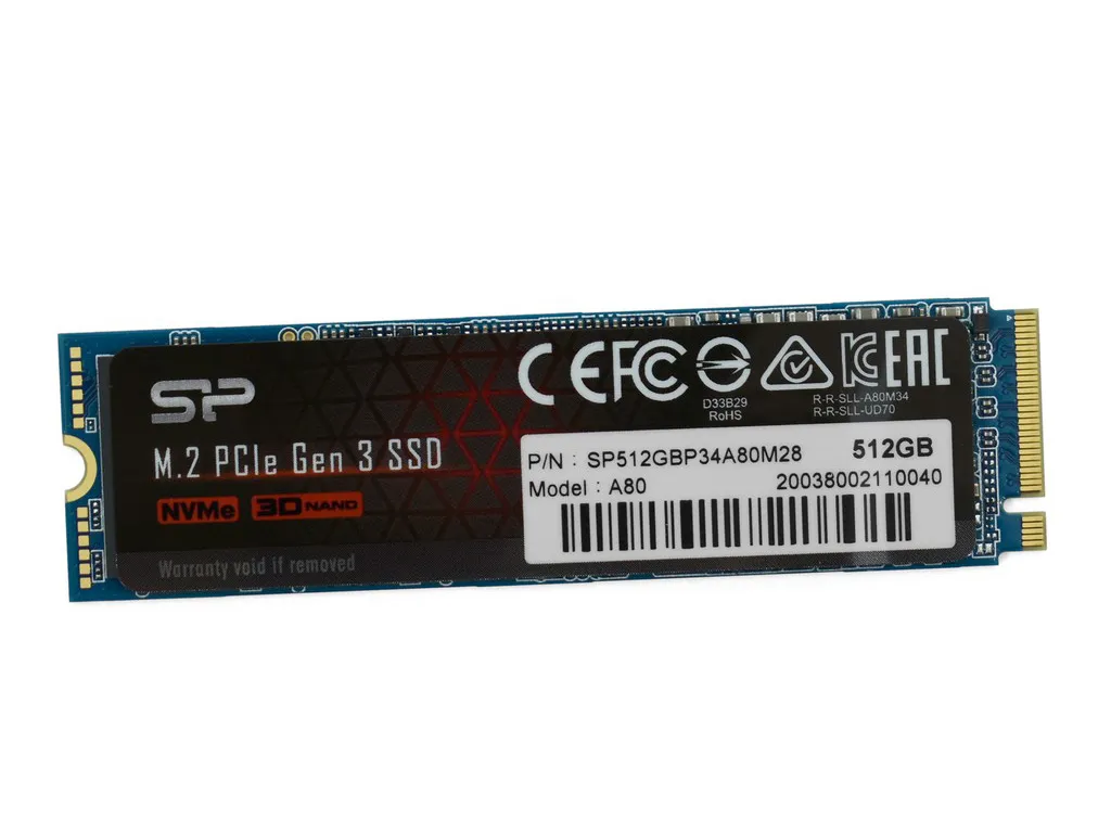 SSD M.2 PCIe 512 GB Silicon Power A80 SP512GBP34A80M28