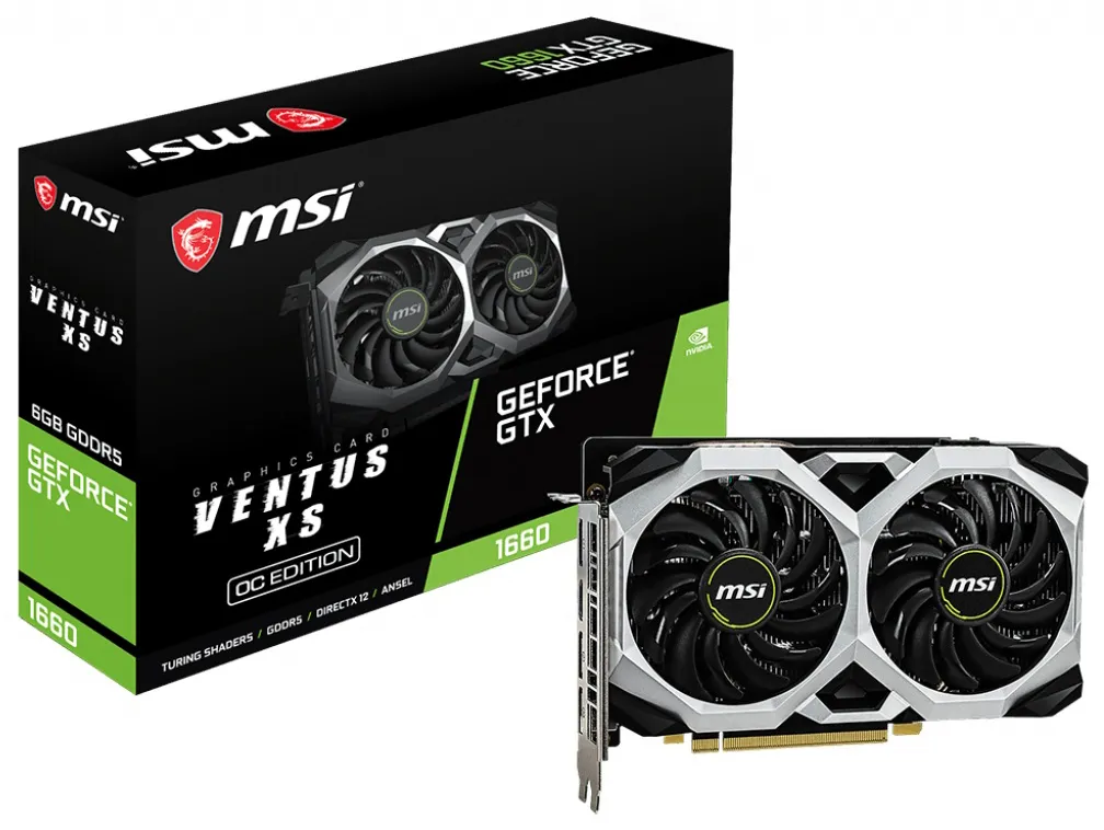Видеокарта MSI GTX 1660 VENTUS XS OC 6GB