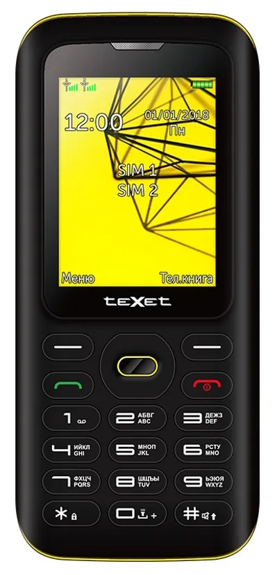 Мобильный телефон Texet TM-517R Черный-Желтый