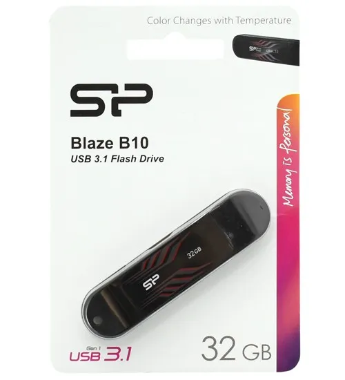 USB флешка 32GB Silicon Power Blaze B10 SP032GBUF3B10V1B USB 3.1 black