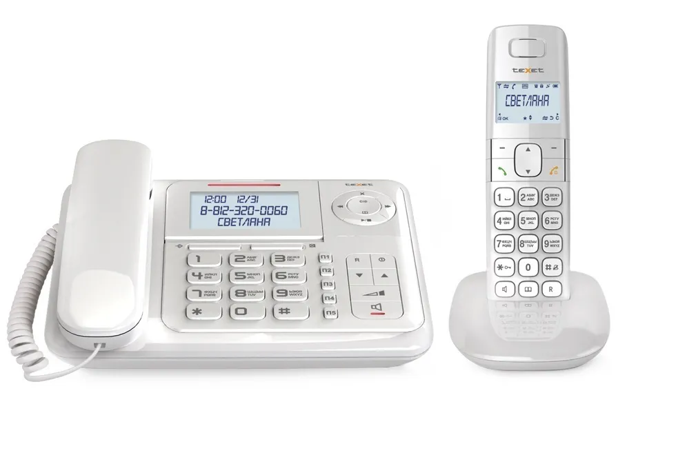 Телефон беспроводной Texet TX-D7055А белый