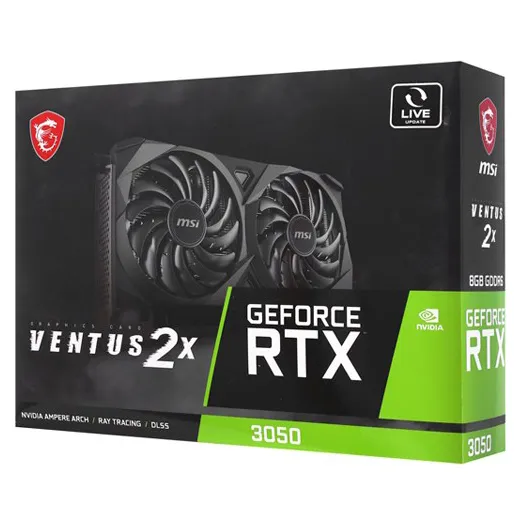 Видеокарта 8 GB MSI RTX 3050 VENTUS 2X 8G