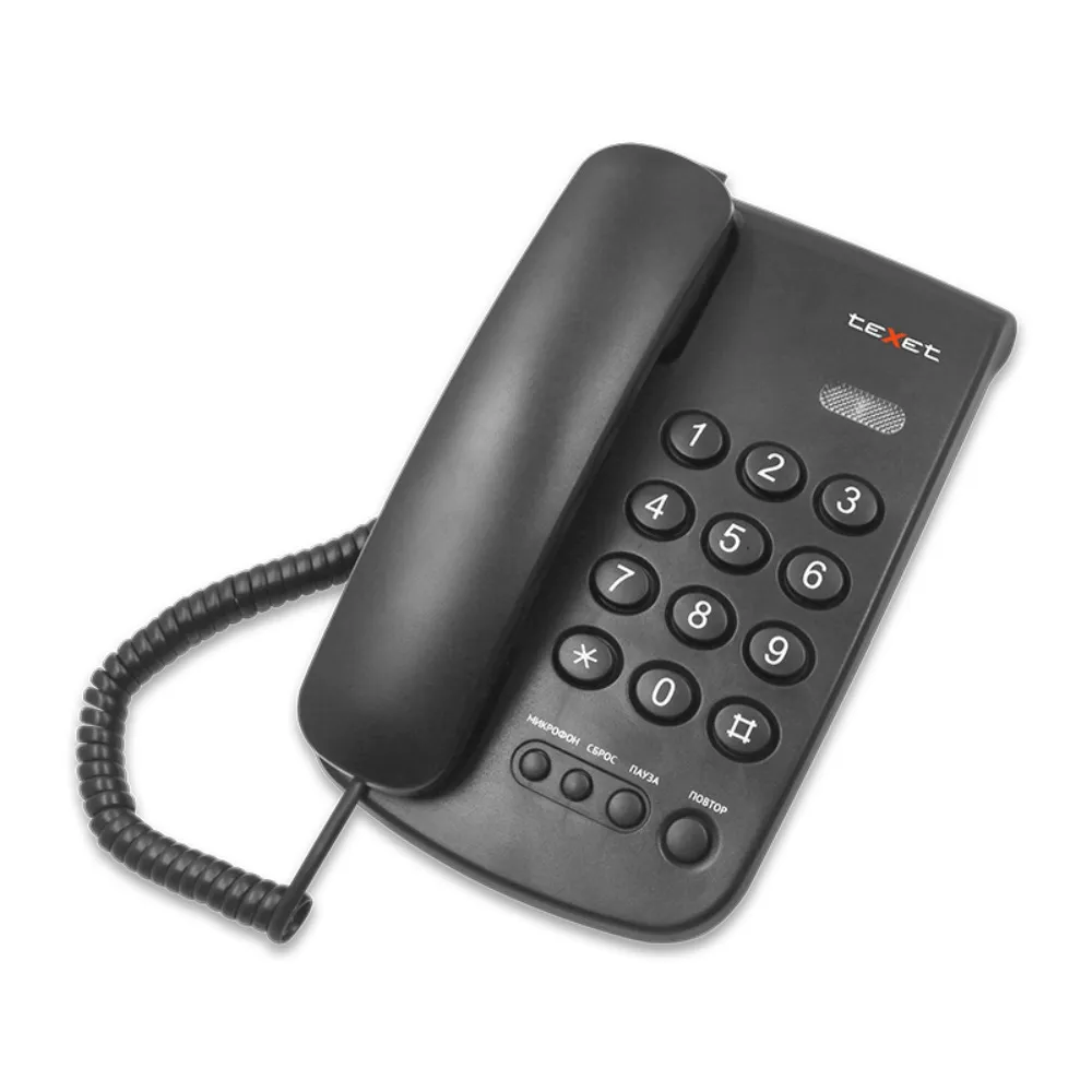 Телефон проводной Texet TX-241 чёрный