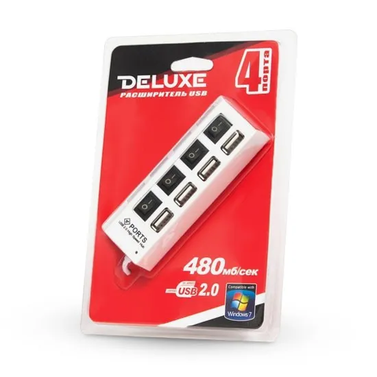 Расширитель USB Deluxe DUH4004WH Белый