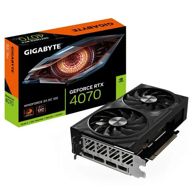 Видеокарта 12Gb Gigabyte RTX4070 WINDFORCE OC 12G GV-N4070WF2OC-12GD