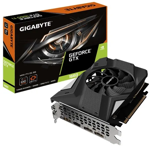 Видеокарта 6 GB Gigabyte GTX 1660 MINI ITX OC GV-N1660IXOC-6GD