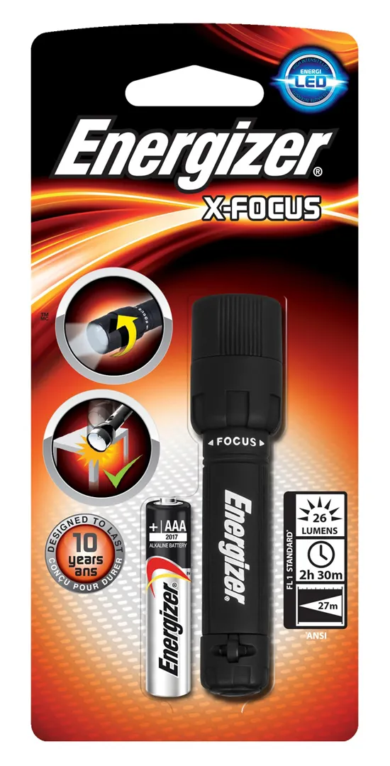 Фонарь компактный Energizer X-Focus 1x AAA черный
