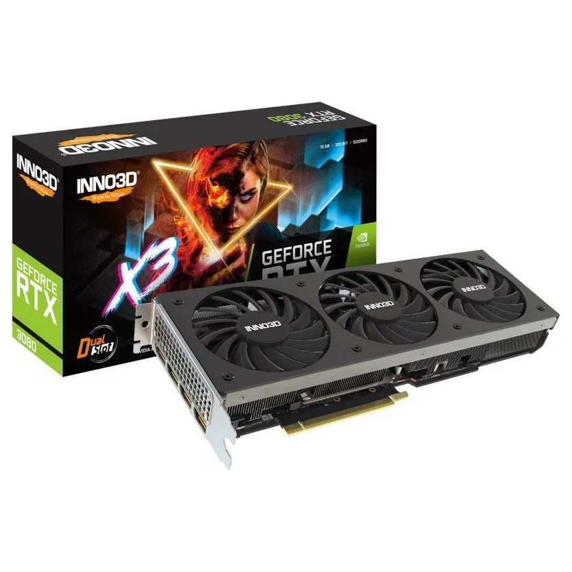 Видеокарта Inno3D RTX3080 X3 LHR N30803-106X-1810VA44H